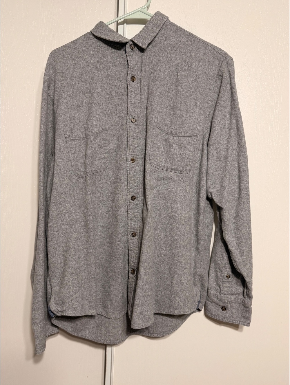 Wallin & Bros Men’s XL Gray Button Up Shirt Long Sleeve 100% Cotton